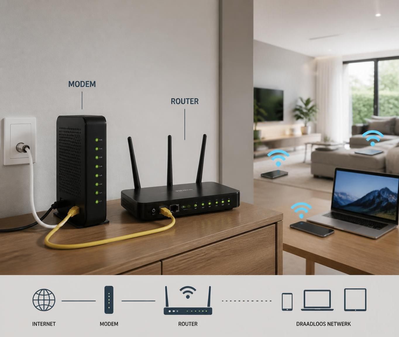 ontdek het verschil tussen een modem en een router, en leer hoe beide apparaten samenwerken om je internetverbinding thuis snel en betrouwbaar te maken.