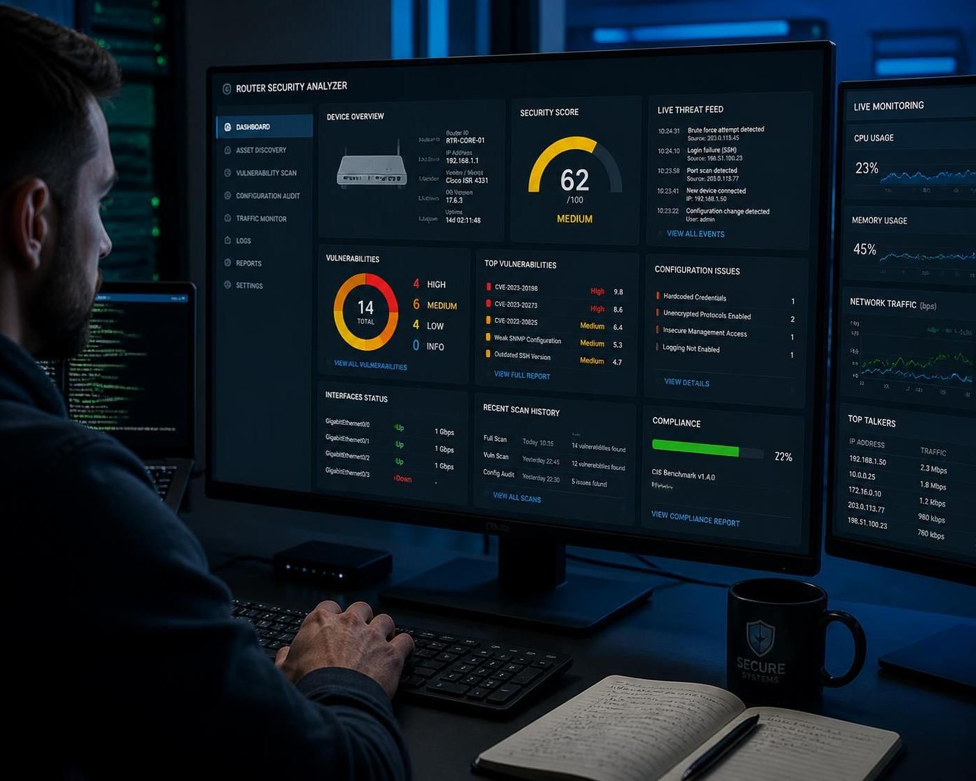 ontdek hoe een router audit tool je kan helpen je netwerkbeveiliging te versterken door kwetsbaarheden te identificeren en proactief te beheren.