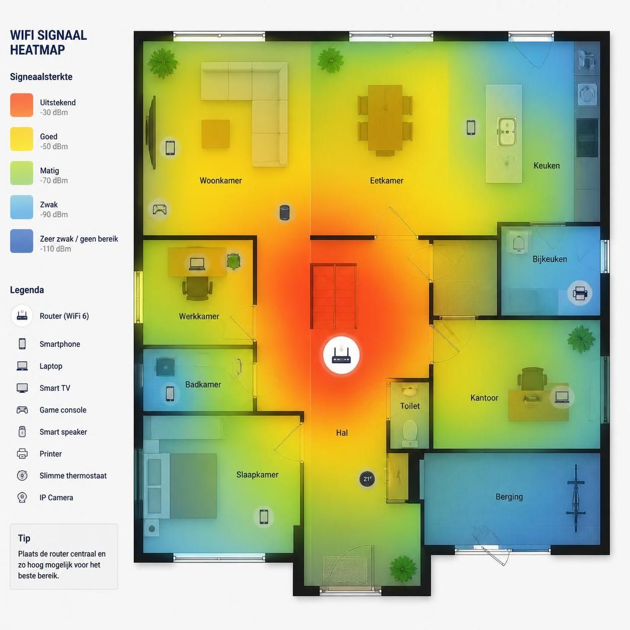 ontdek hoe wifi-mappen je netwerk efficiënt kan verbeteren door zwakke punten te identificeren en de signaalsterkte te optimaliseren voor een betere verbinding.