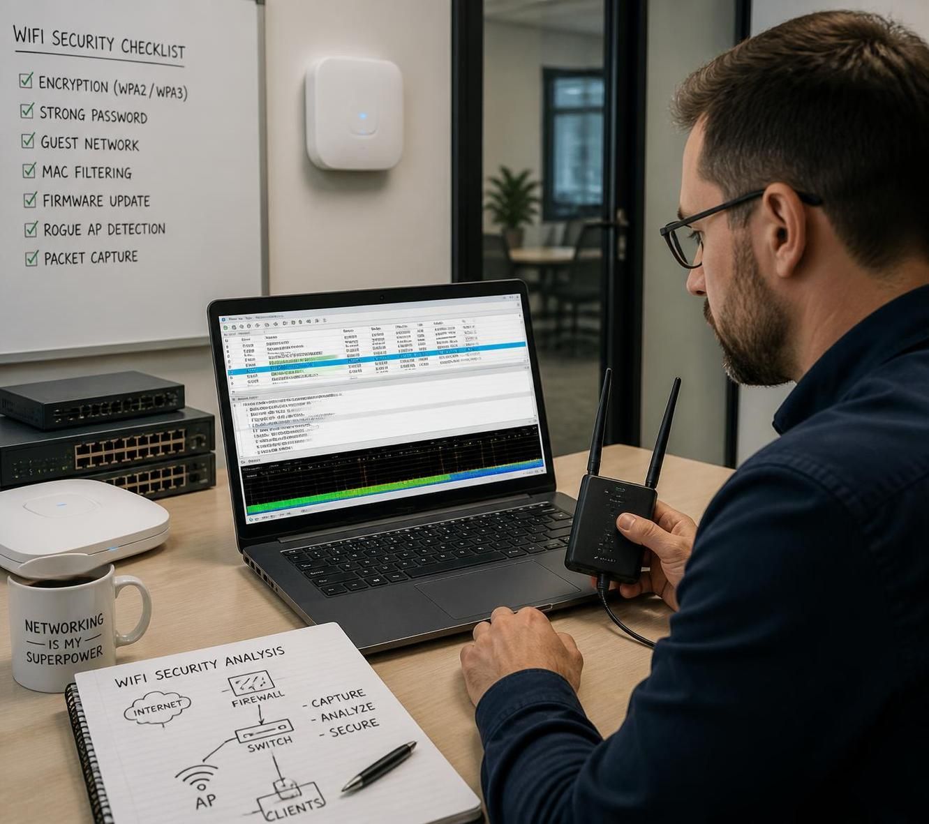 ontdek wat een wifi sniffer is en hoe het werkt. leer hoe deze tool draadloze netwerken detecteert en analyseert voor betere beveiliging en prestatie.