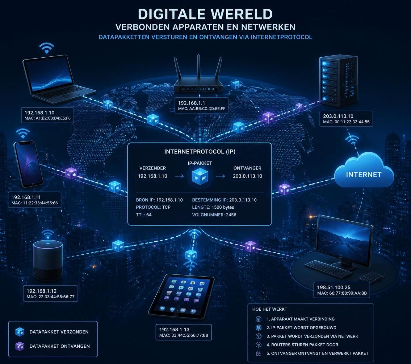 ontdek wat internetprotocol is en waarom het cruciaal is voor betrouwbare en efficiënte online communicatie tussen apparaten over het internet.